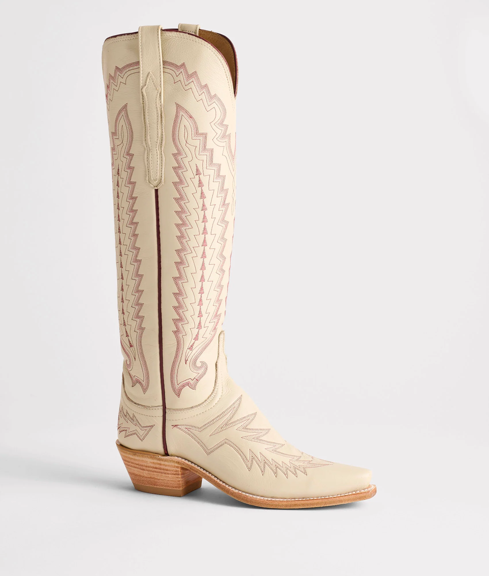 Priscilla :: Glitz Cream W/ Maroon Stitching - Image 6