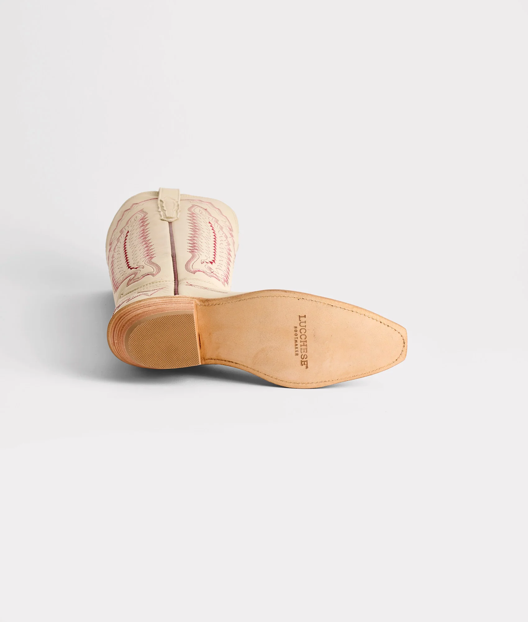 Priscilla :: Glitz Cream W/ Maroon Stitching - Image 7
