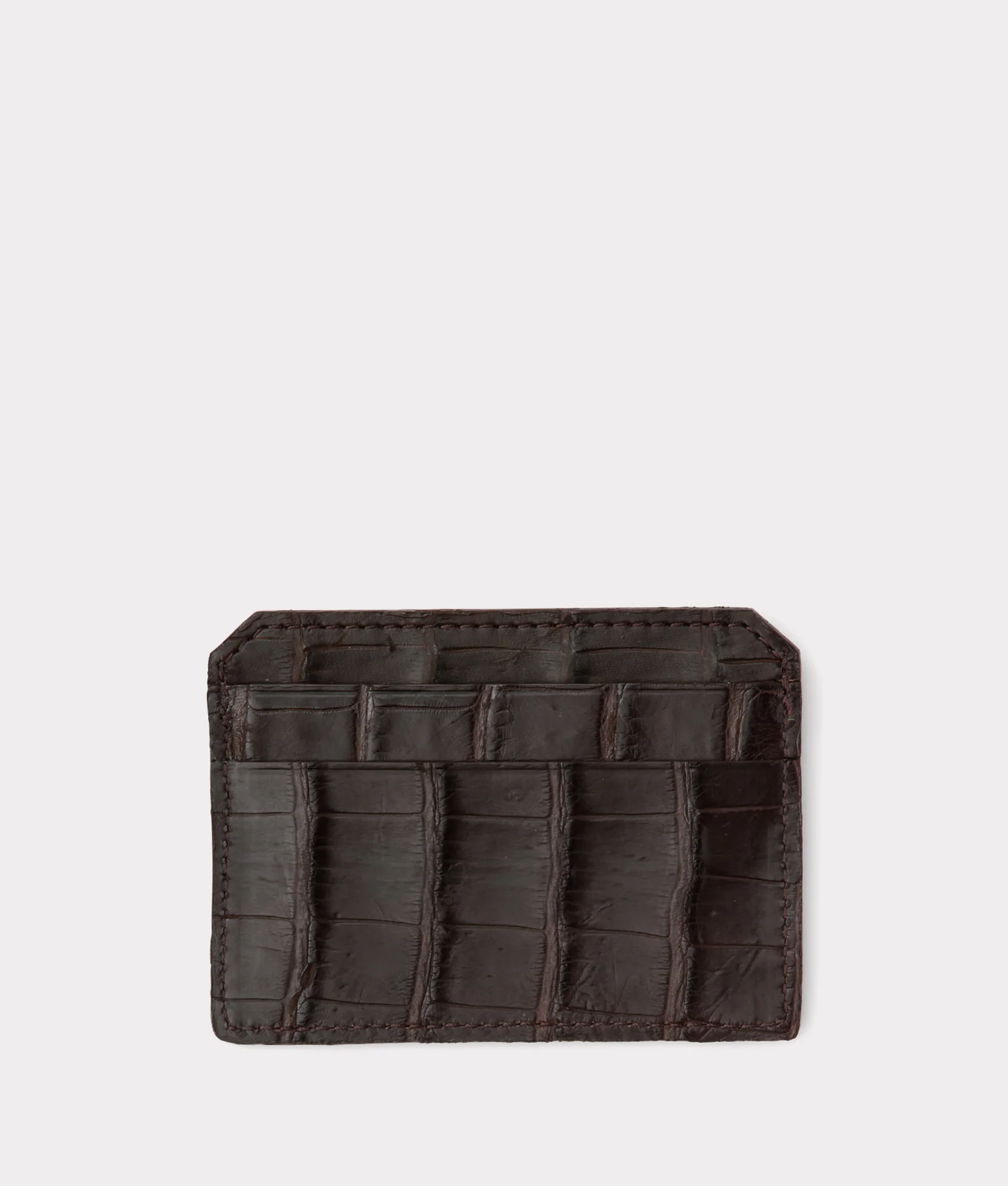 Card Case - American Alligator :: Chocolate - Image 2