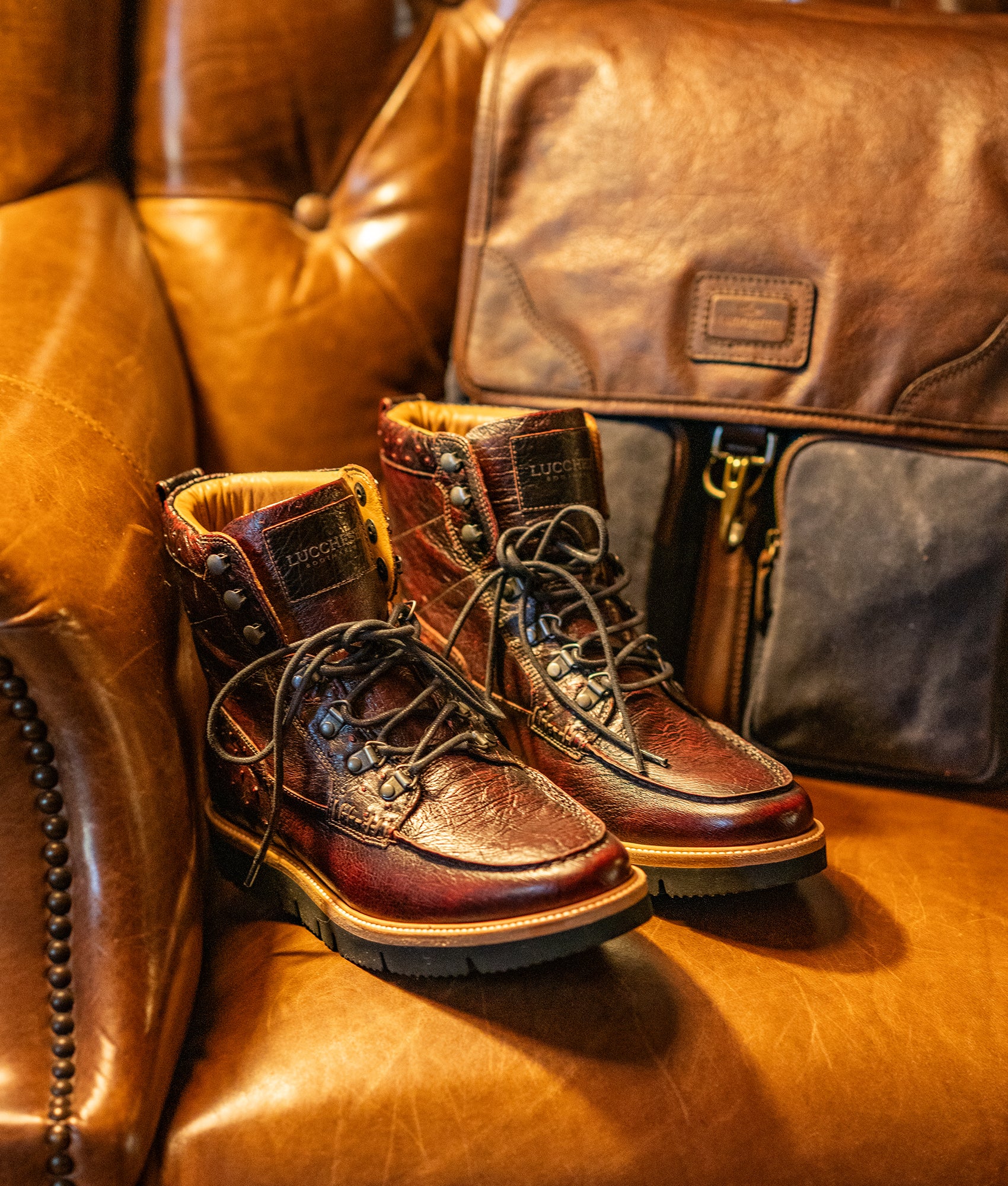 Ridgeline Exotic Lace Up Boot :: Black Cherry - Image 3