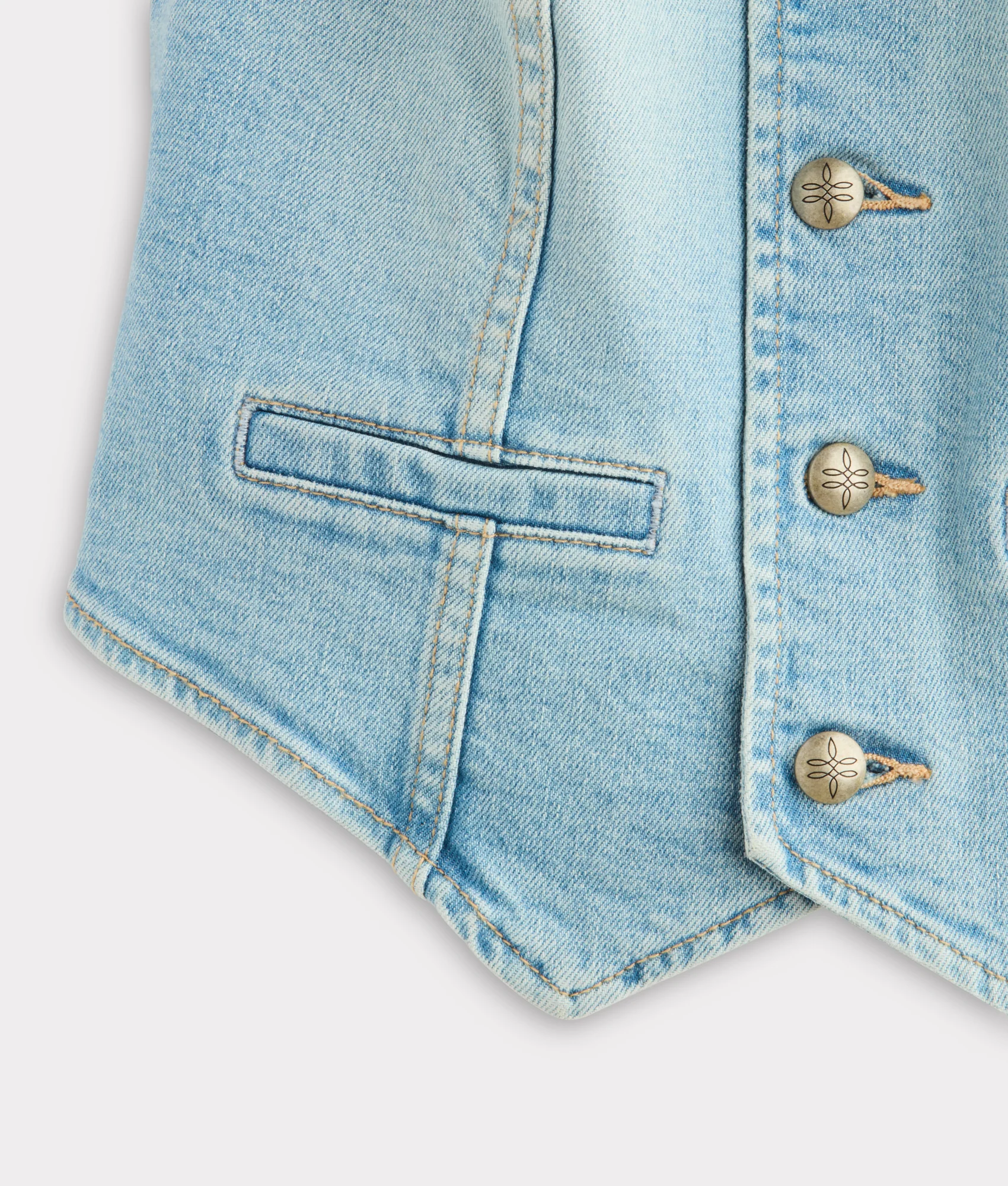Riley Denim Vest :: Desert Sky Blue - Image 6