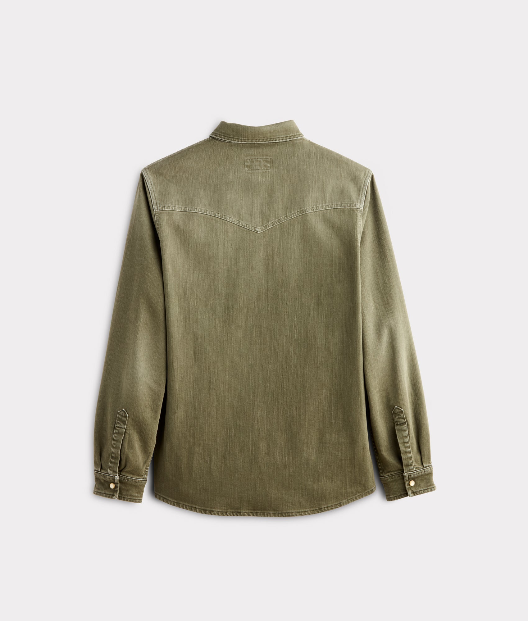 Men's Roper Denim Shirt :: Olive Green - Image 3