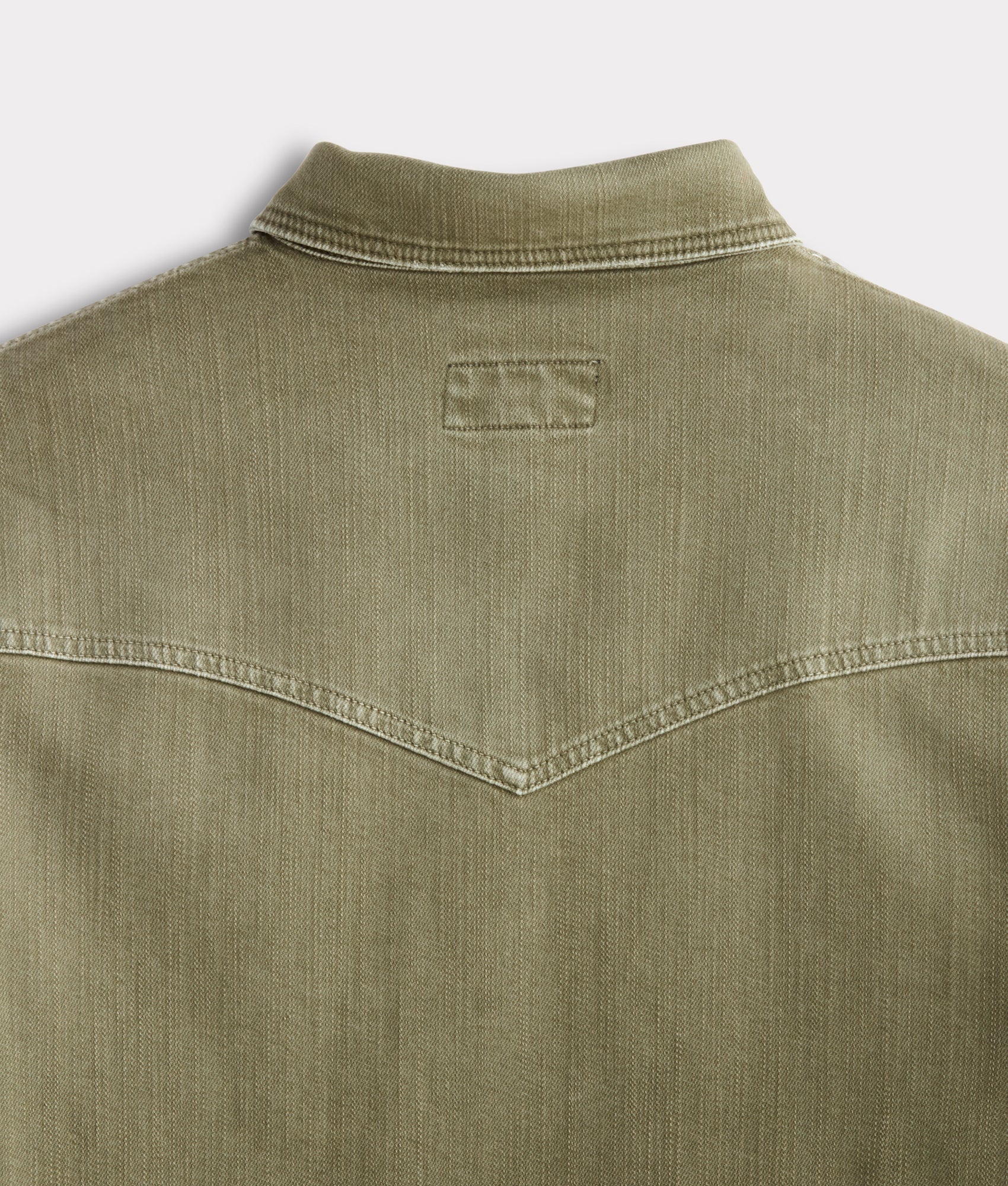 Men's Roper Denim Shirt :: Olive Green - Image 7
