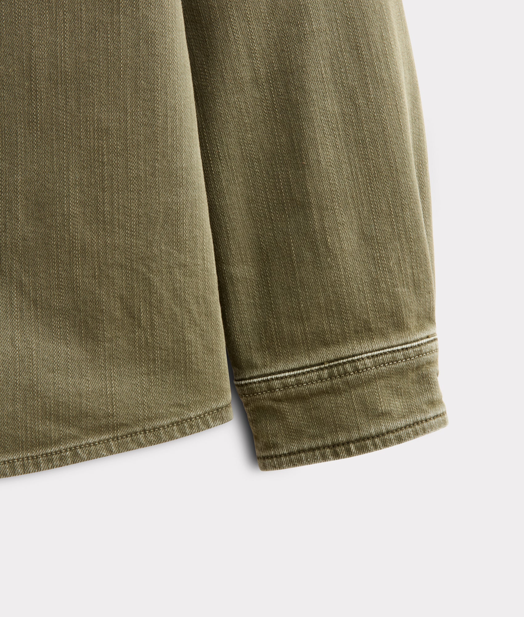 Men's Roper Denim Shirt :: Olive Green - Image 8