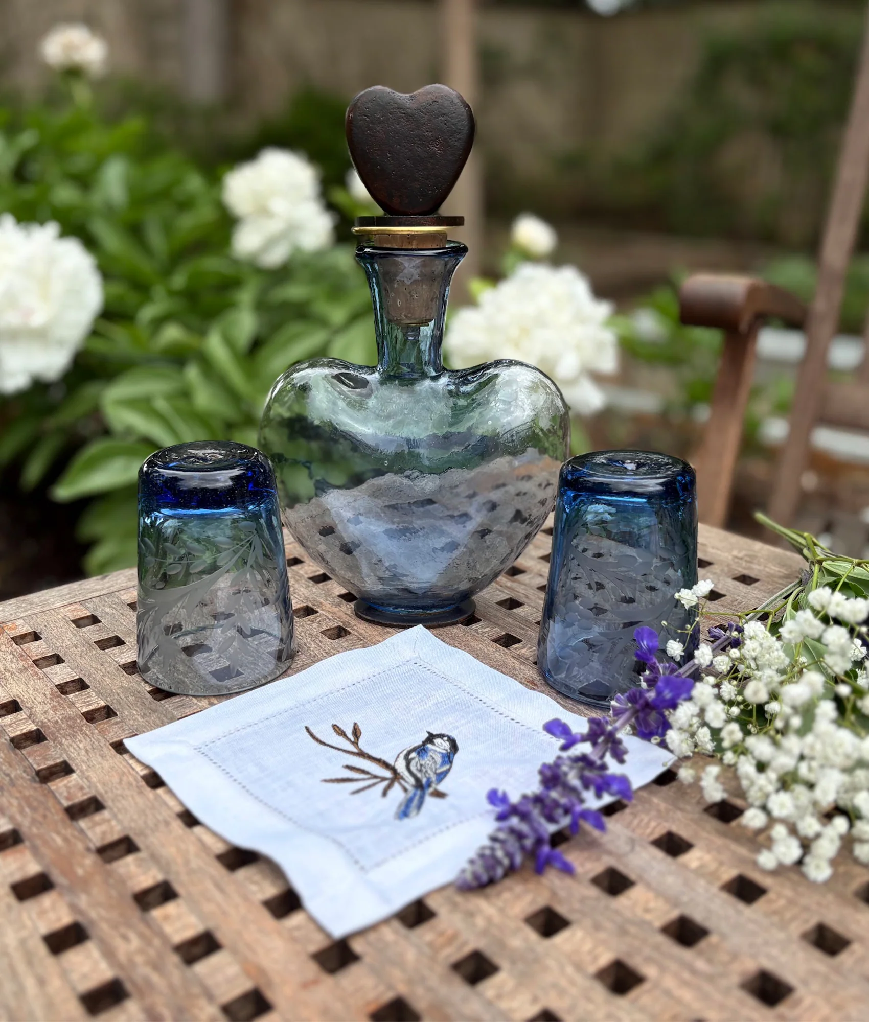 Azalea Drinking Glass :: Blue - Image 2