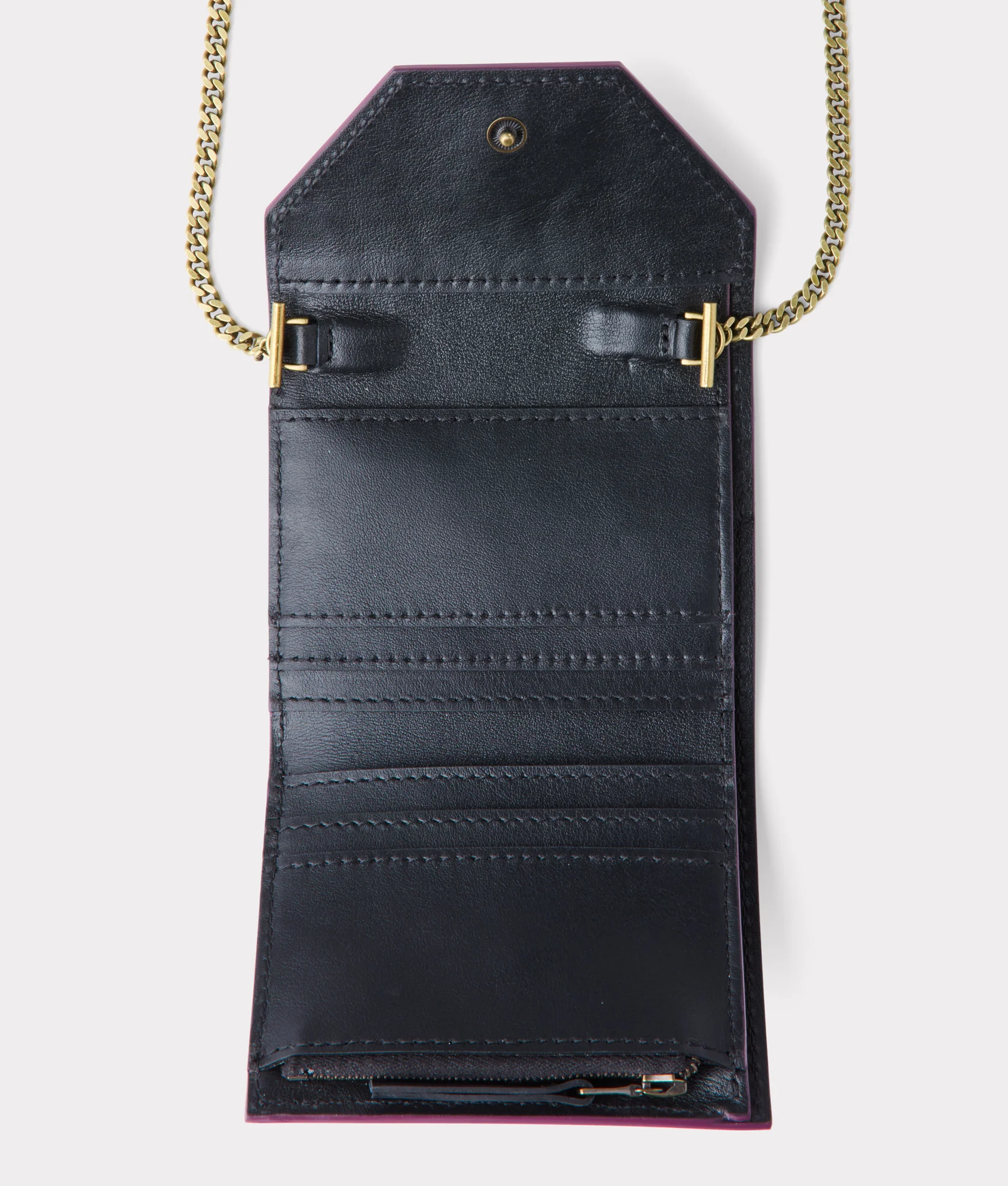 Short Wallet On A Chain :: Burgundy - Image 7