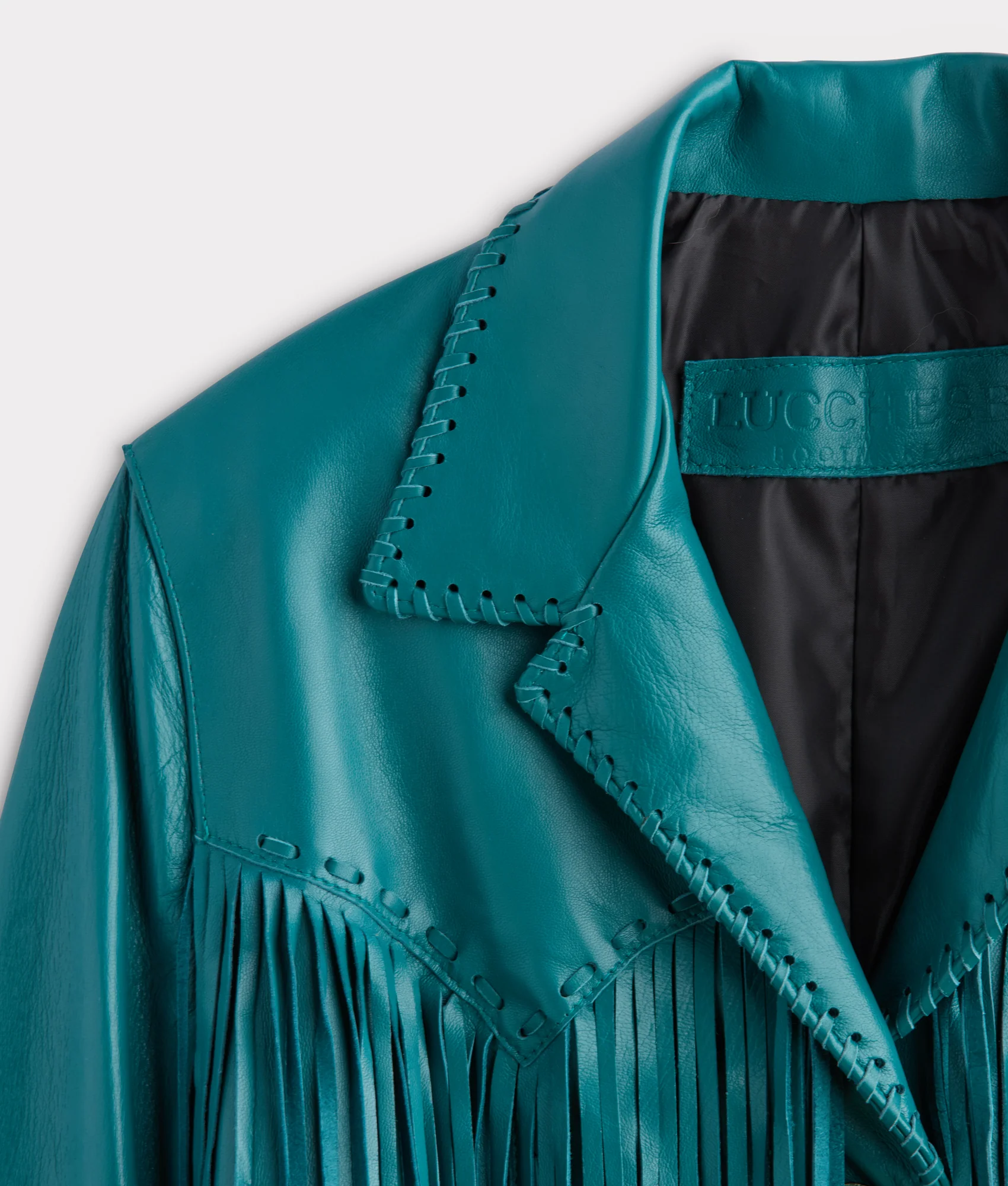Tallulah Fringe Jacket :: Teal - Image 3