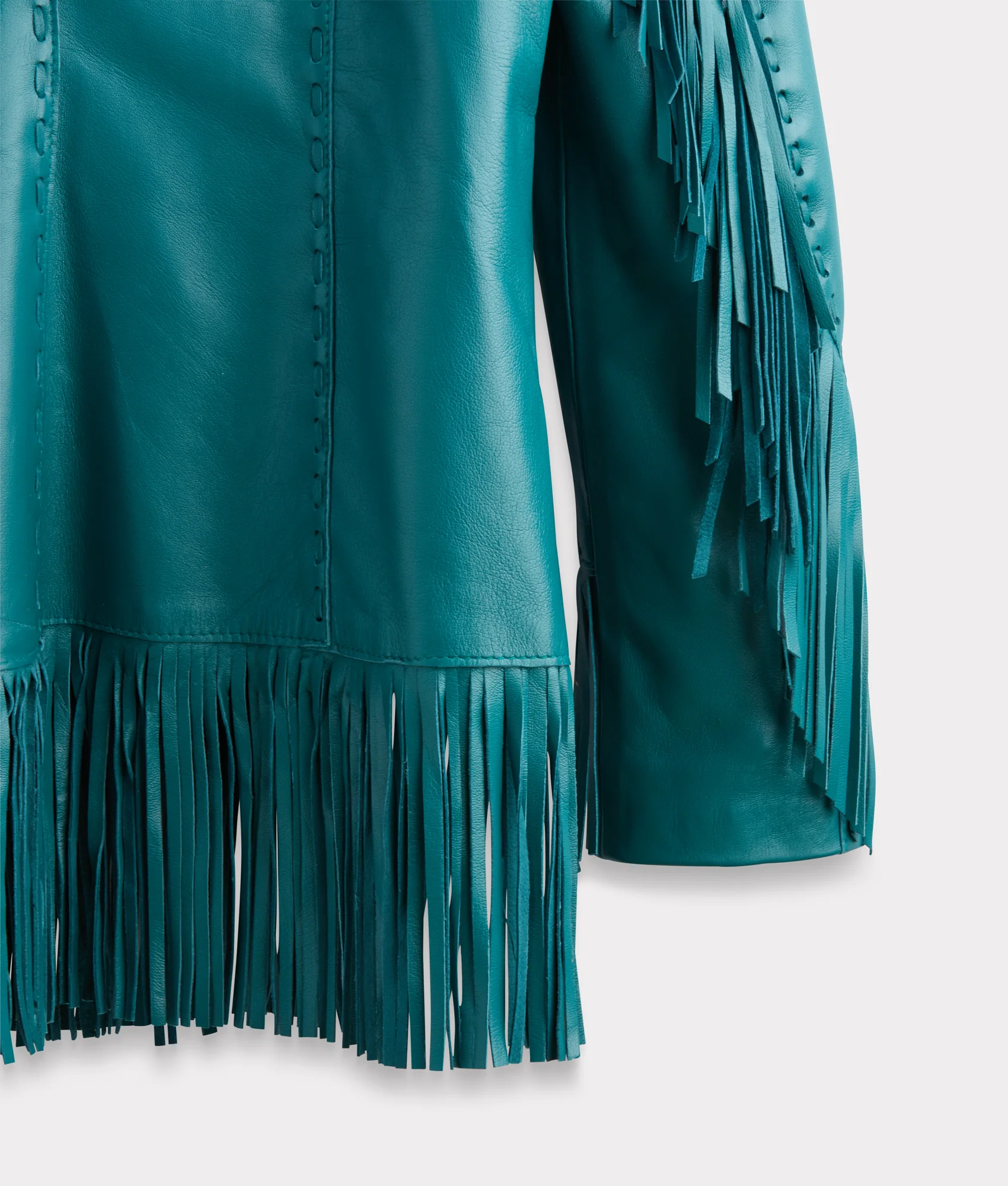 Tallulah Fringe Jacket :: Teal - Image 4
