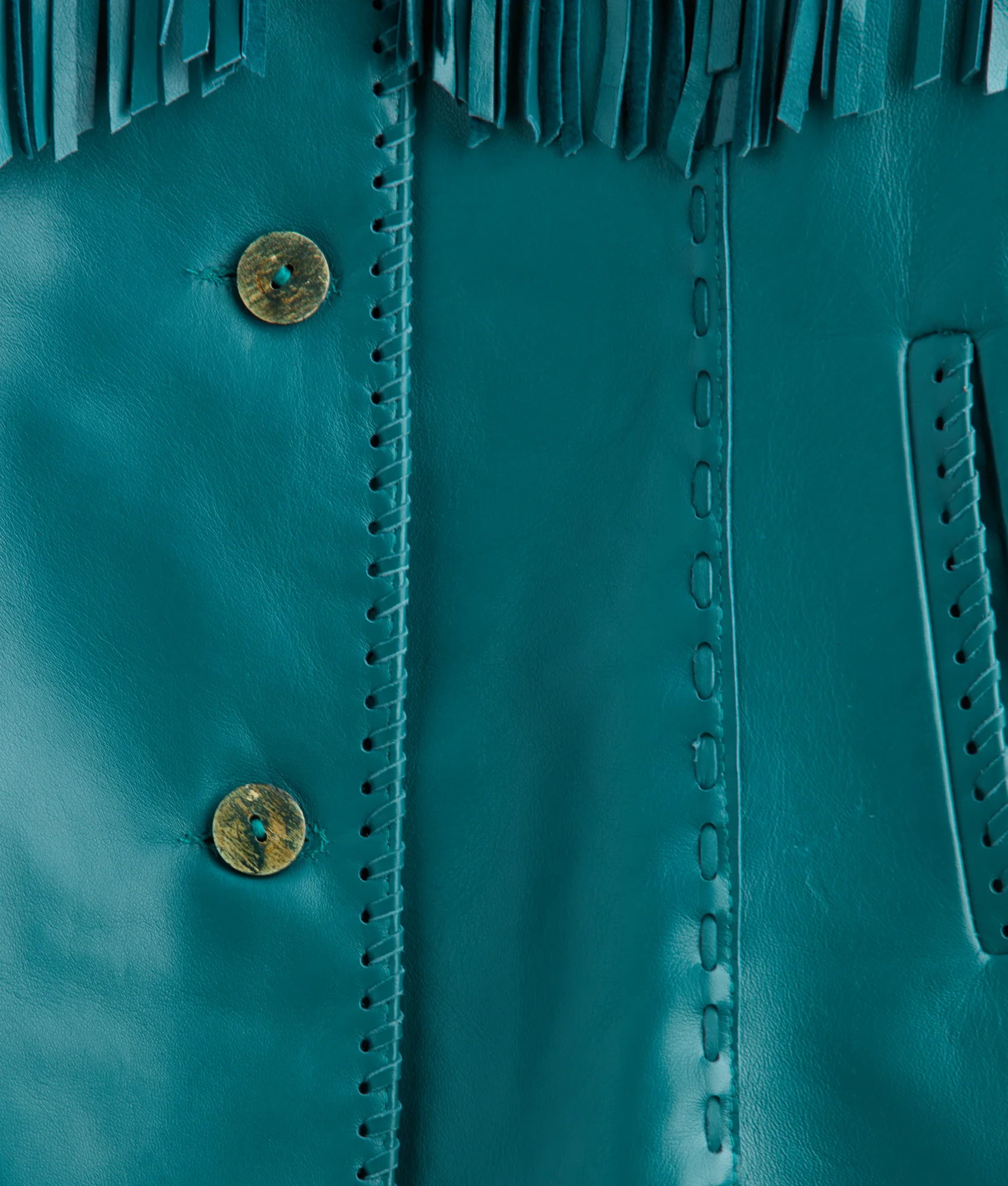 Tallulah Fringe Jacket :: Teal - Image 7