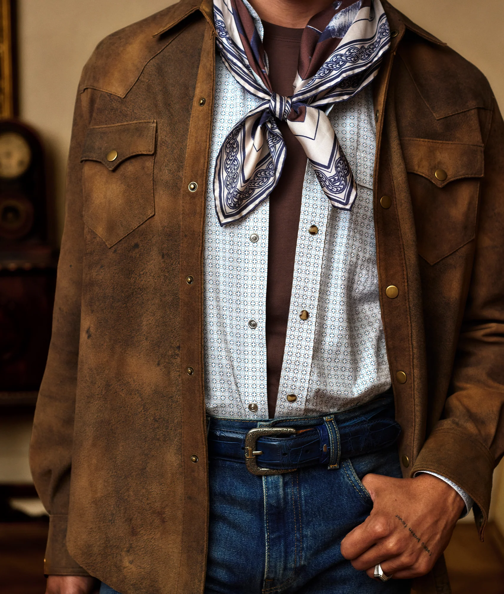 Tools Of The Trade Silk Scarf :: Brown - Image 4